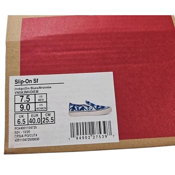 VANS~Woman 9; Men's 7.5~Indigo Drs. Blues/Marshall Slip -On Sf. Canvas Sneakers - Picture 16 of 16